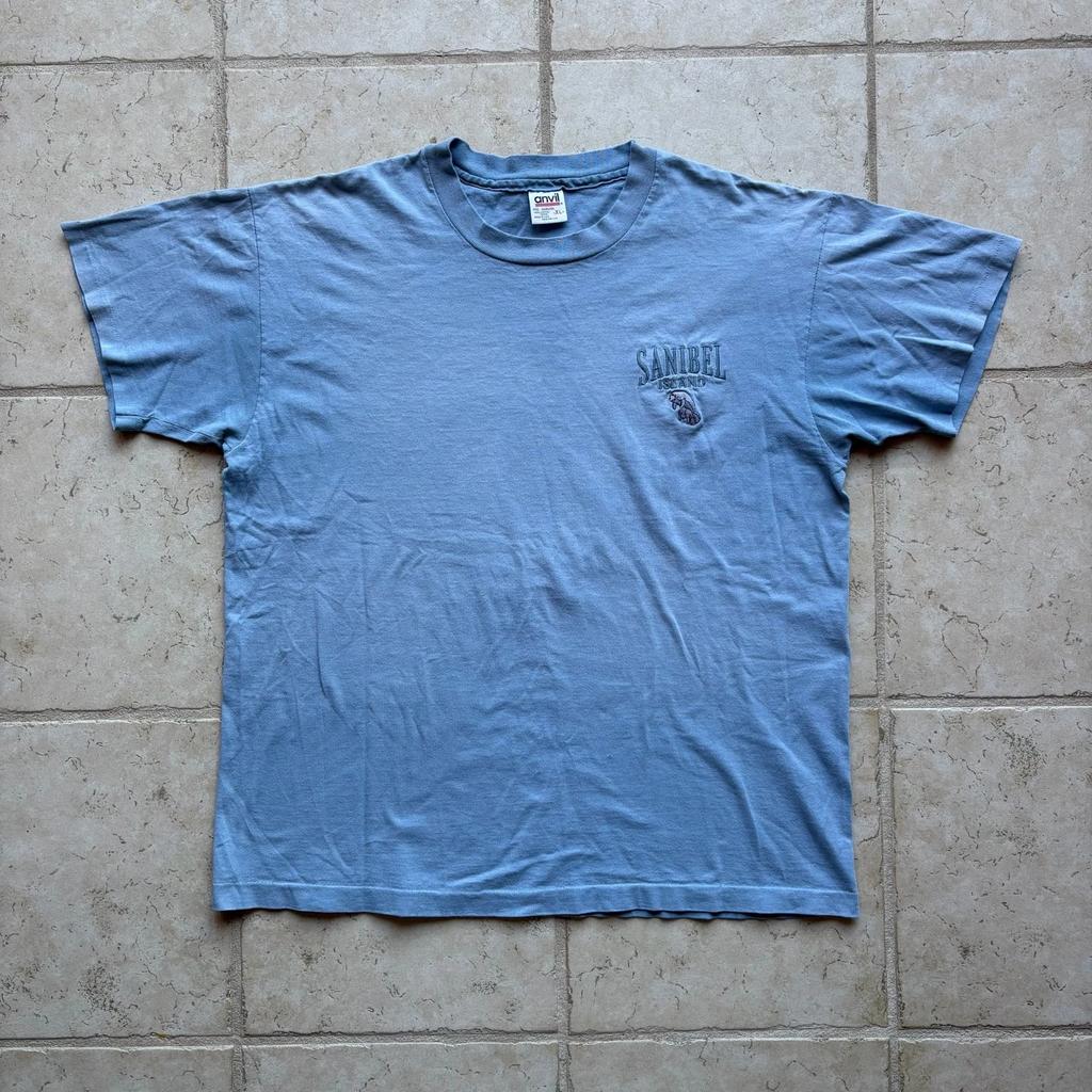 Vintage / 90s Sanibel Island Manatee USA Made Single Stitch Tee XL Embroidered