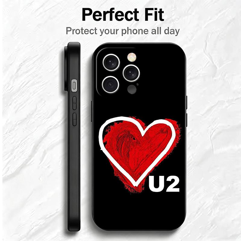 U-U2 Rock Band Soft Phone Case for iPhone 16 16E 17 Air 15 Pro Max 14 Plus 13 Mini 11 12 7 Black Cover Back Shell