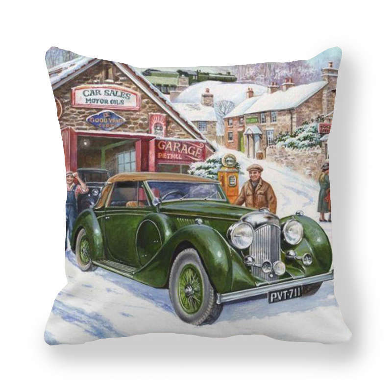 Kissenbezug mit Aufdruck „New Year's Saint Merry Christmas“, Dekoration für Zuhause, Wohnzimmer, Sofa, Dekoration, 45 x 45 cm