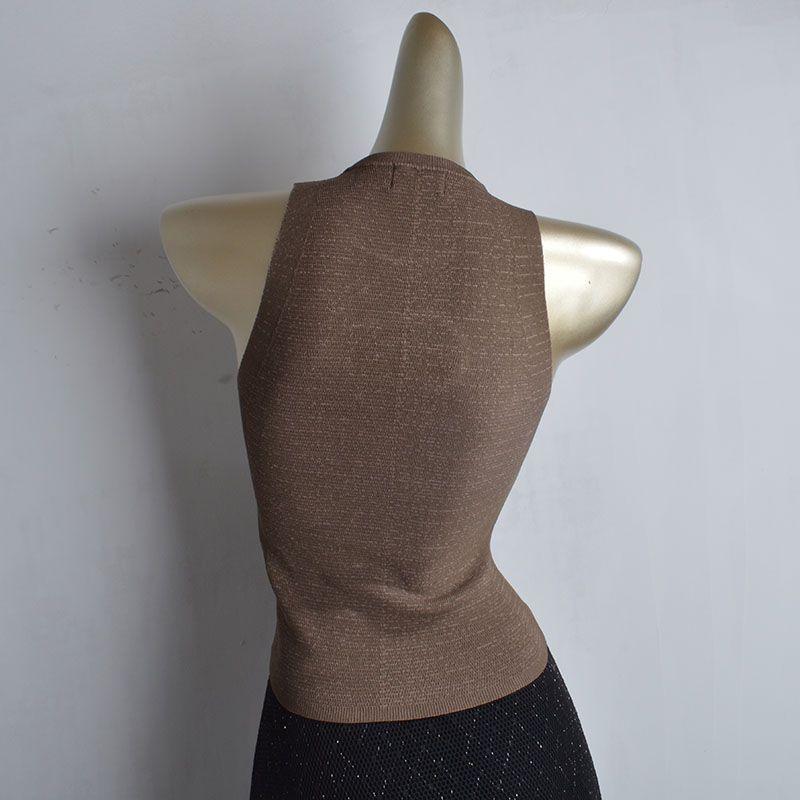 

Fashion Street Style Retro Sexy Cutout Knitting Vest Women s Summer Stylish Outwear Sleeveless Base Top Tide Defect One size