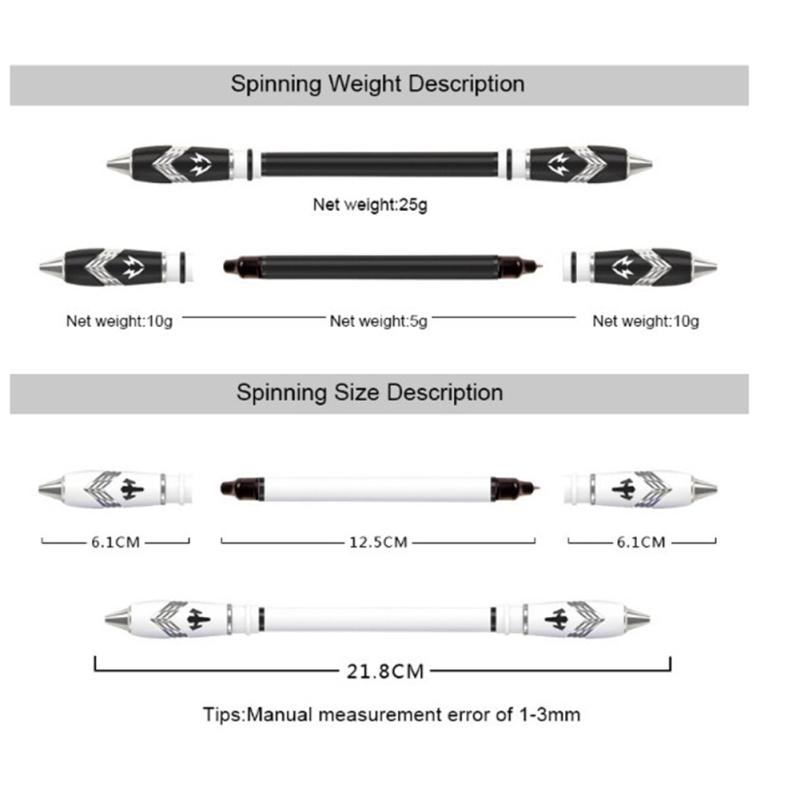 Non Slip Coated Spinning Ballpoint Pen with Bracelet Finger Playing Toy