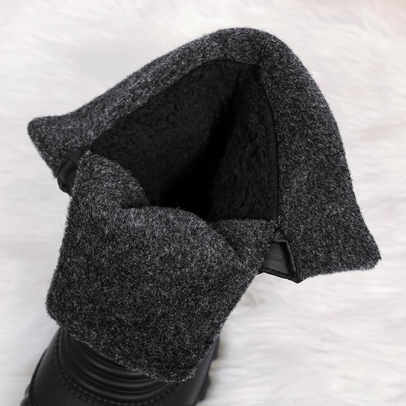 Fashion Winter Men's Mid-calf Boots Thick Plush Warm Snow Boots Fashion High-top Cotton Shoes for Men Winter Warm Fishing Men Rain Boots