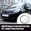 4AN Turbo Oil Feed Line 36" Turbo Feed Line Stainless Steel Braided 90 Degree