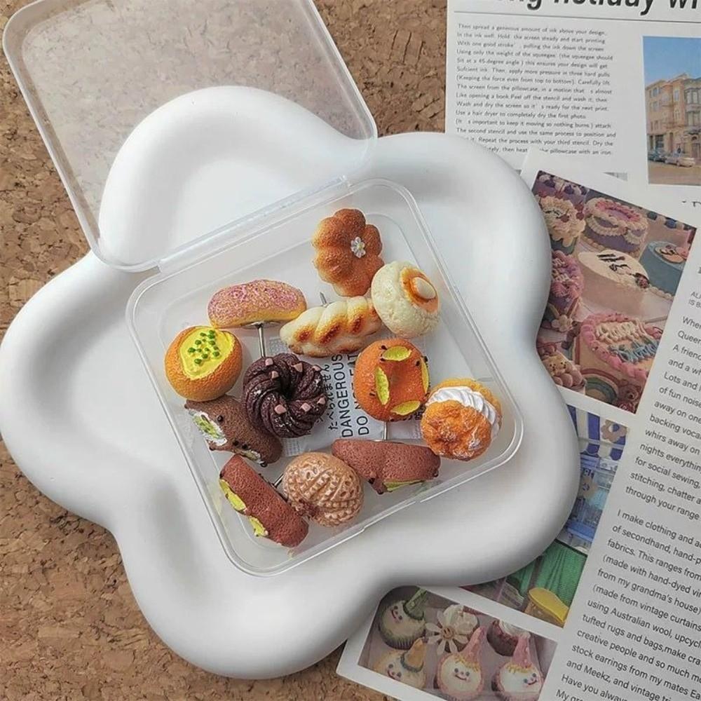 24PCS Simulation Felt Board Push Pin Cute Soft Wood Board Push Pin  Office