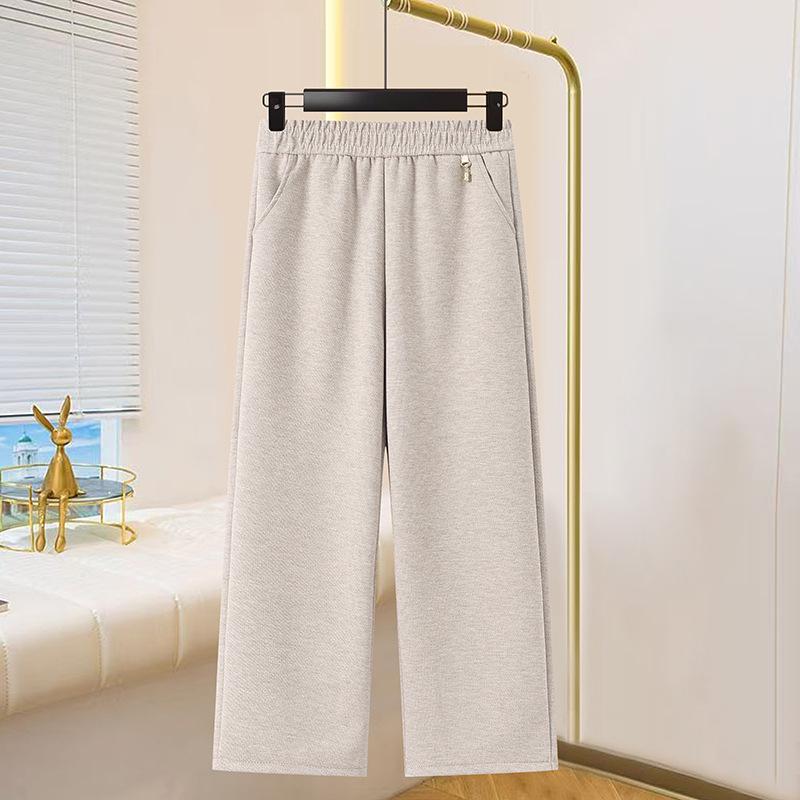 Middle-aged and Elderly Women's Wool Straight-Leg Pants - Autumn/Winter Casual Loose Fit
