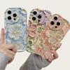 Phone Case For iPhone 17 Air 16 15 14 12 11 Pro Max Plus 13 Mini 16E Stylish Oil Painting Flower Silicone Anti-Knock Cute Casing