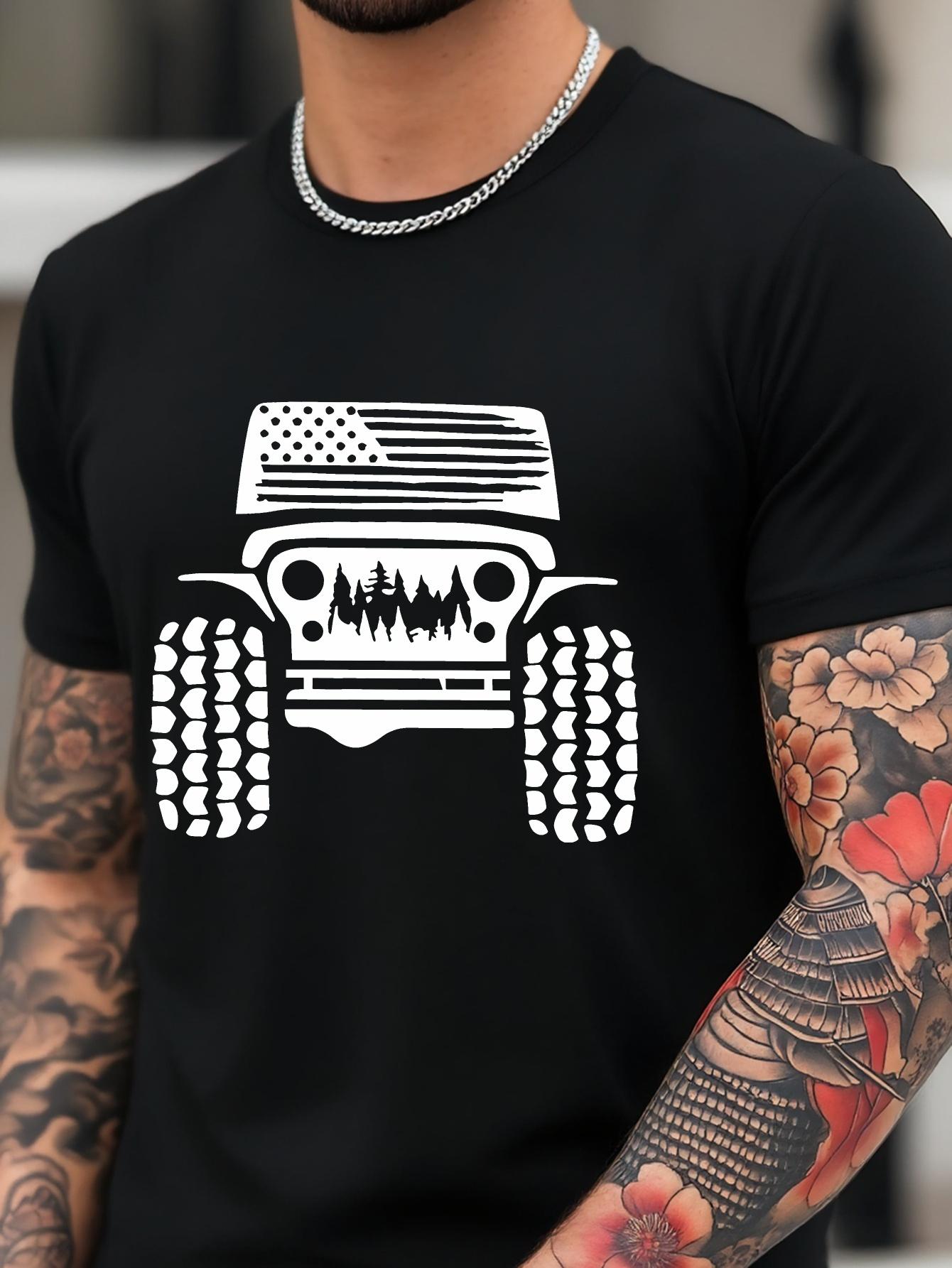 Patriotic Bulldog Graphic T-shirt - Cotton Blend L