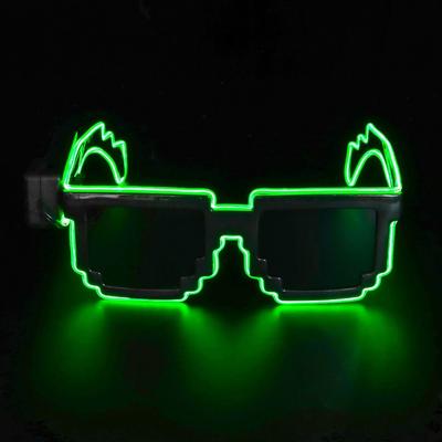 Lunettes LED Mosaïque Sans Fil Halloween Noël Anniversaire Néon Fête Boîtes de Nuit Lunettes LED Lumineuses Brillent dans le Noir
