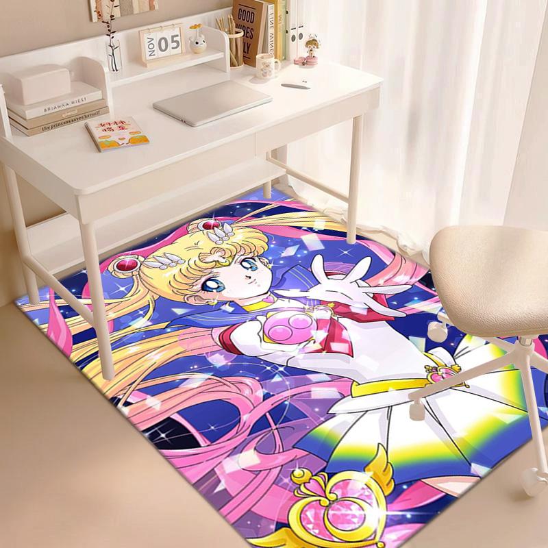 Cute cartoon theme Sailor Moon Tsukino Usagi cartoon rug Multifunctional household anti-slip decorative door mat, outdoor floor mat, and carpet Y14