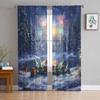 Christmas And Winter Elderly Curtains For Living Room Bedroom Home Decoration Window Voile Tulle Curtain Drapes