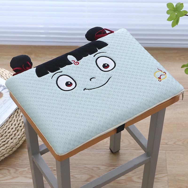 Summer Cushion Student Memory Foam Chair Cushion Classroom Square Stool Seat Cushion High School Chair Stool Can Be Detached and Washed Simple