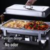 Rectangular Stainless Steel Foldable Buffet Stove with Flip Cover and Insulation Alcohol Burner.