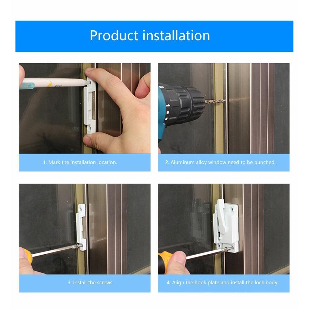 Aluminum alloy Window Lock Multifunctional Window Sash Lock Accessories Sash Lock Sliding Windows