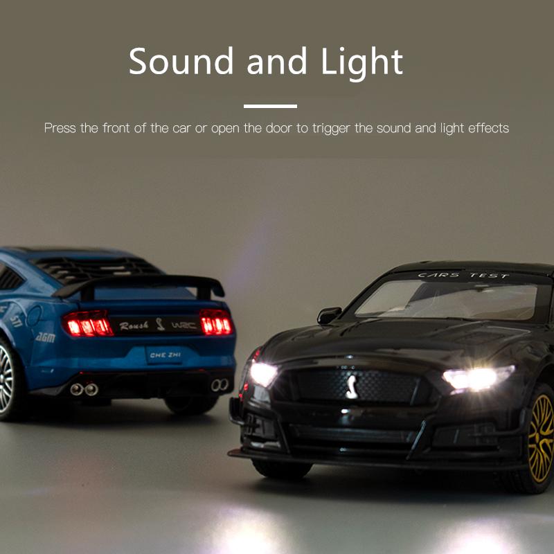 1/32 Ford Mustang Shelby GT500 Alloy Sports Car Model Diecast & Toy Vehicles Metal Car Model Simulation Collection Children Gift