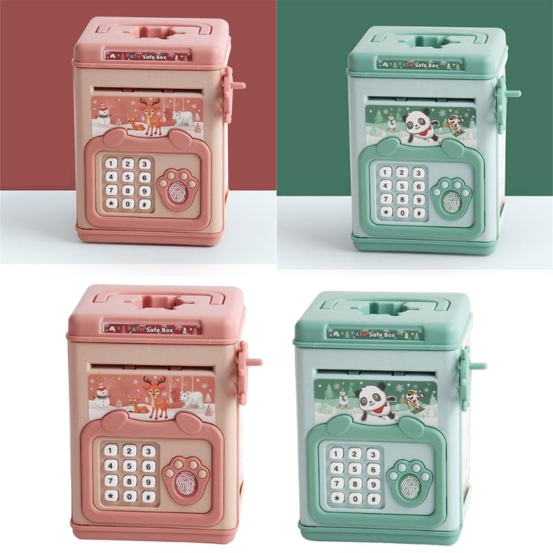 Kids Cash Box High Security Fingerprint and Password Unlocking for Family Savings Box Money Box for Bedroom or Office