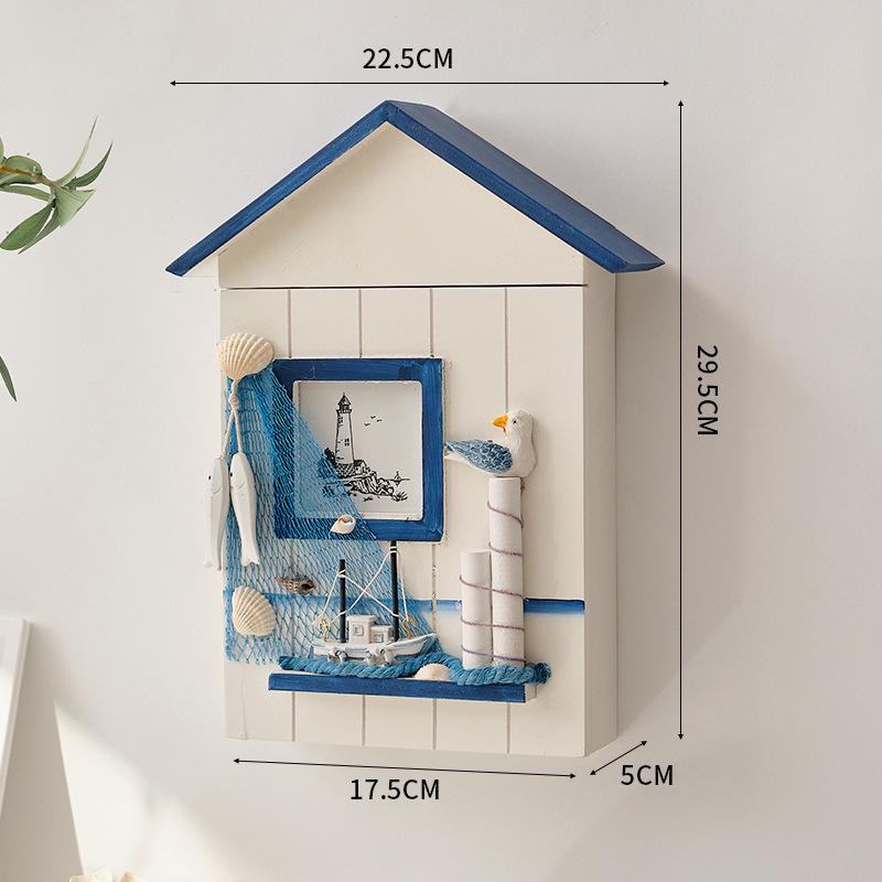 Coastal Seabird Lighthouse Wall-Mounted Key Cabinet