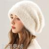 In Spring and Autumn, Thickened Warm Ear Protection, Large Head Circumference Shows a Small Face, Knitted Hat Woman