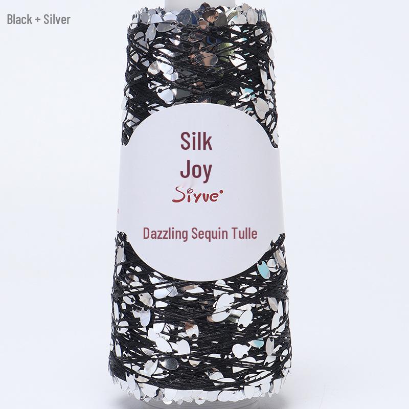 Siyue Silk Color Point Yarn: Dazzling Sequin Wool with Water Drop Sequins for DIY Hand Knitting