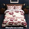 Valentine Love Theme Custom Text Or Name 3Pcs Bedding Set,1 Flat Sheet & 2 Pillowcases Personalized Home Bedding