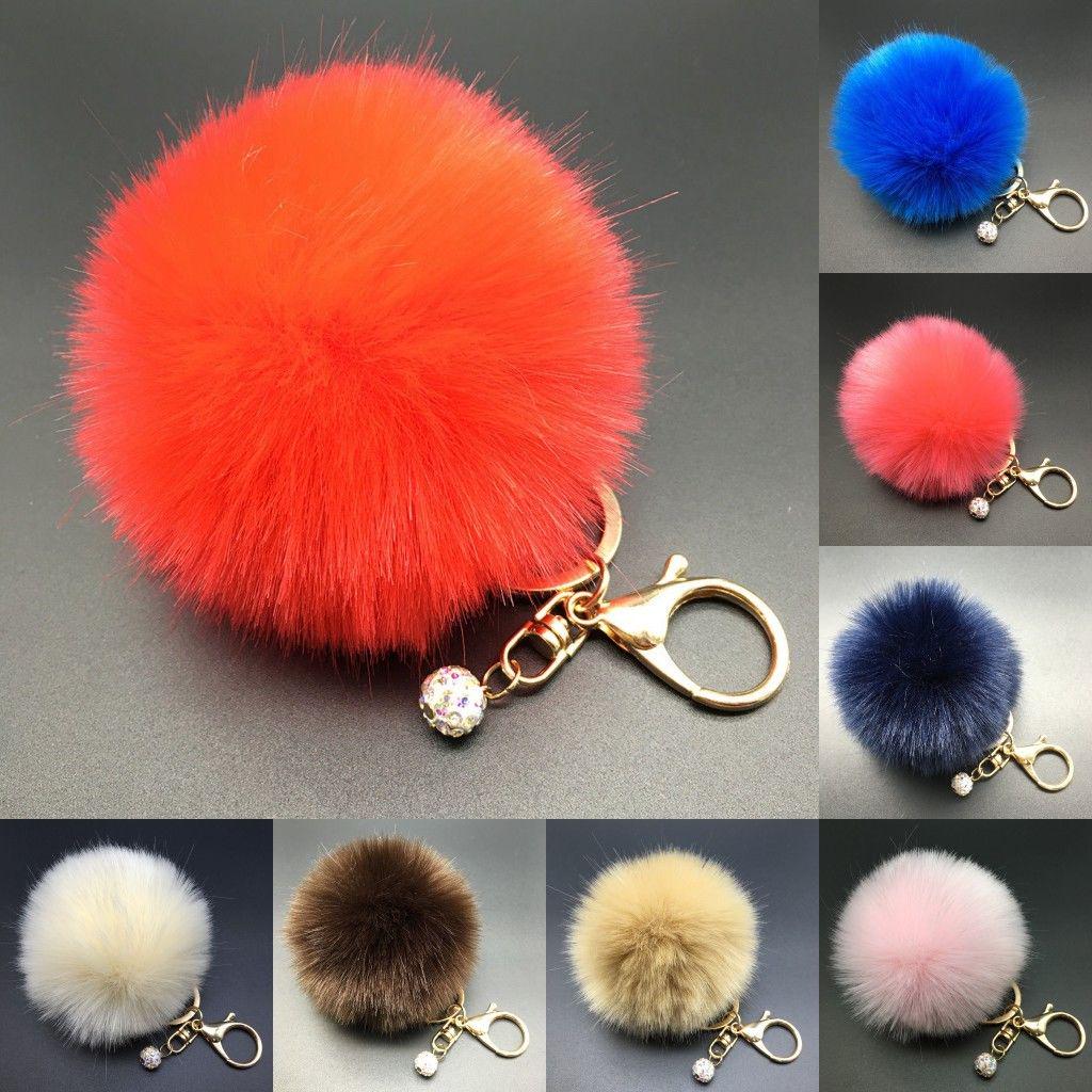 Kaninchenfell Herz Ball PomPom Auto Schlüsselanhänger Handtasche Anhänger ZP Kaninchenfell Herz Ball PomPom Auto Schlüsselanhänger Handtasche Anhänger ZP