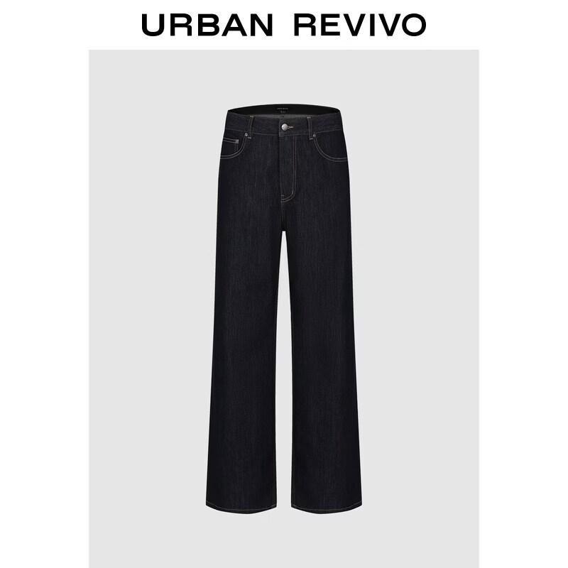 UR Men s Retro Wide-Leg Topstitch Denim Pants 30