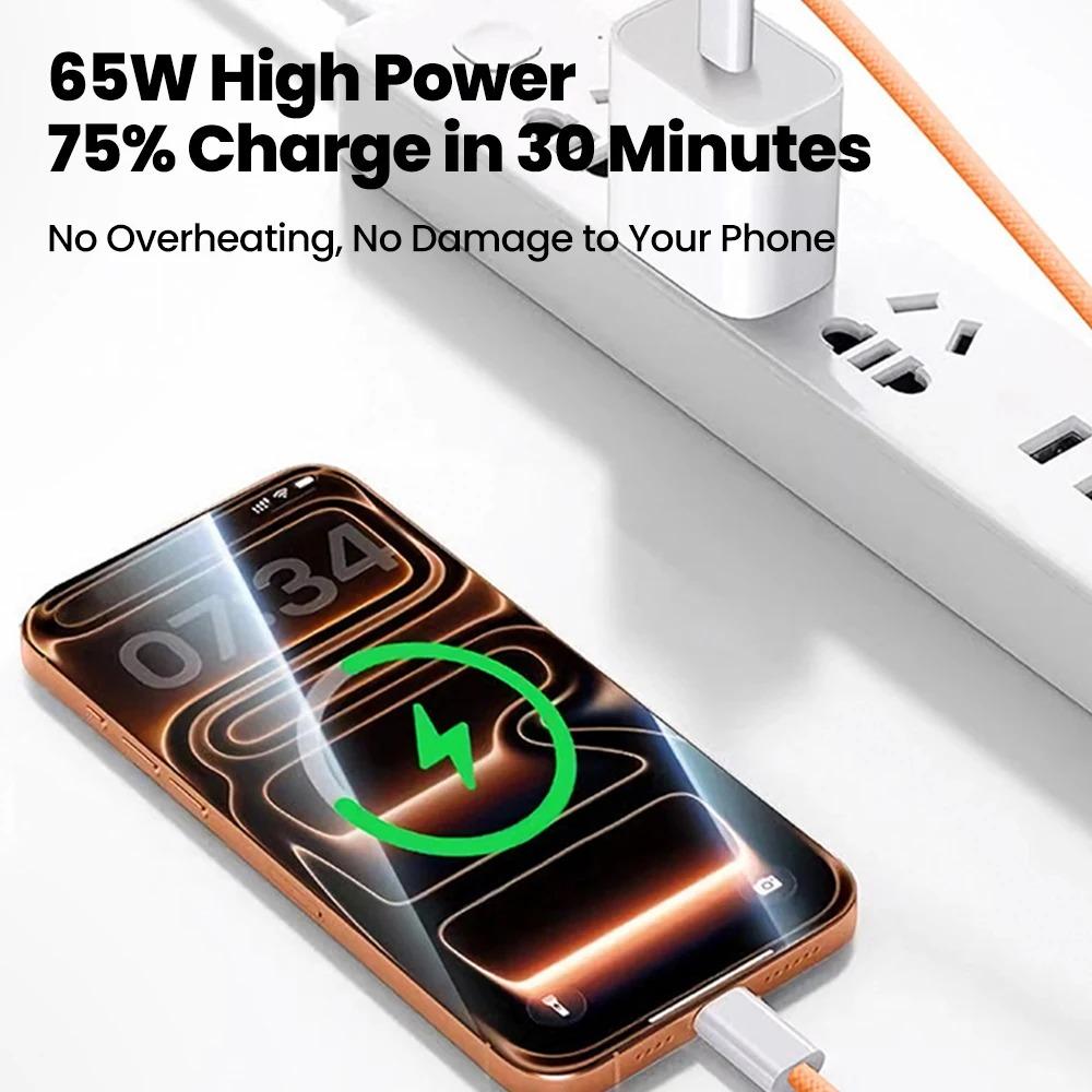 60W Type C to Type C Fast Charging Data Cable With Card Needle USB C Super Charge Mobile Phone Cable For Iphone 17 16 15 Samsung