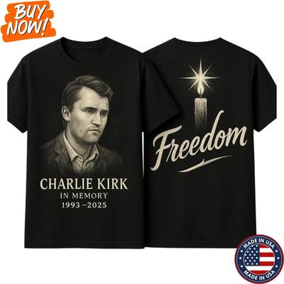 T-shirt Mémorial de la Liberté Charlie Kirk | T-shirt Unisexe en Coton Hommage | S-4XL