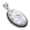 Dendrite Opal Gemstone Handmade 925 Sterling Silver Jewelry Pendant 2.52" SU-10710