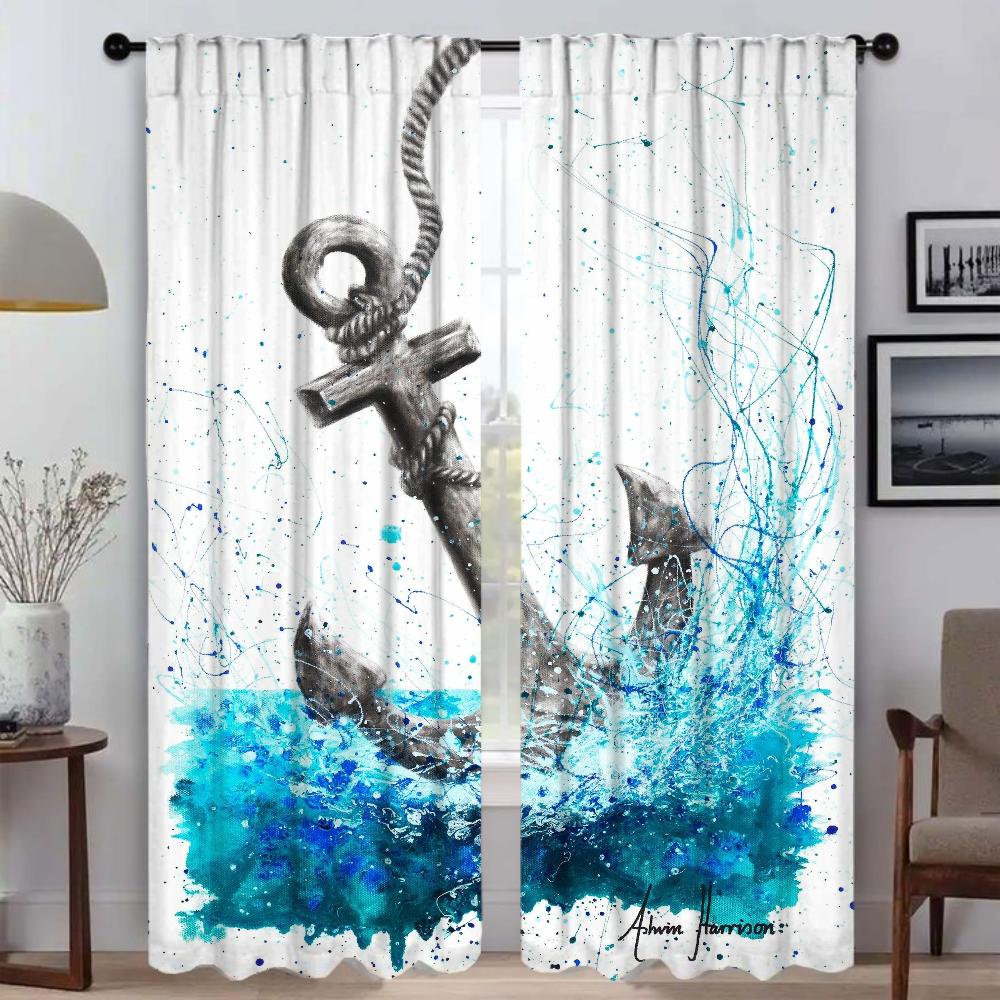 Anker Moderne Wohnzimmer Vorhänge für Kamera Heim Innenvorhänge 2 Stück Jalousien Verdunkelungsvorhang Tüll für Schlafzimmer Küche