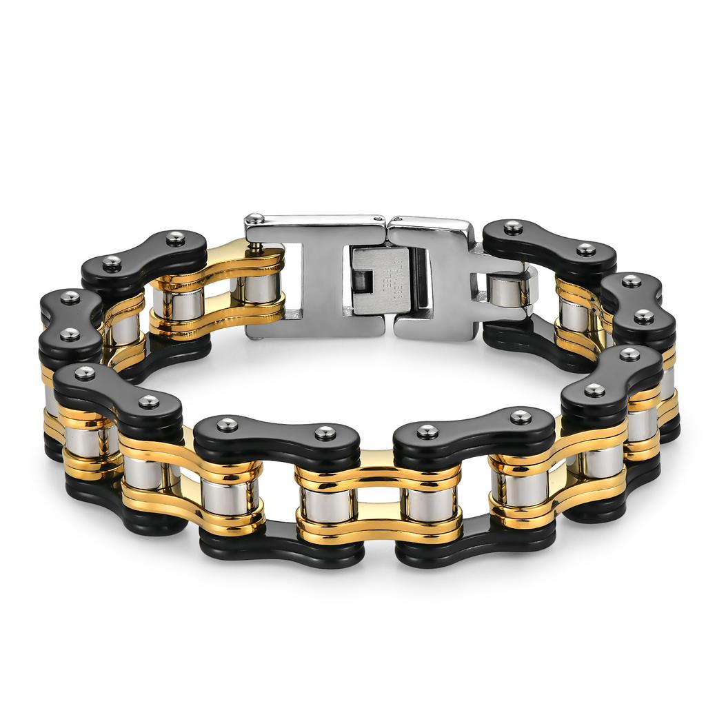 Personalized Titanium Steel Bicycle Chain, Men'S Atmospheric Simple Stainless Steel Bicycle Chain Bracelet, Locomotive Chain Bracelet