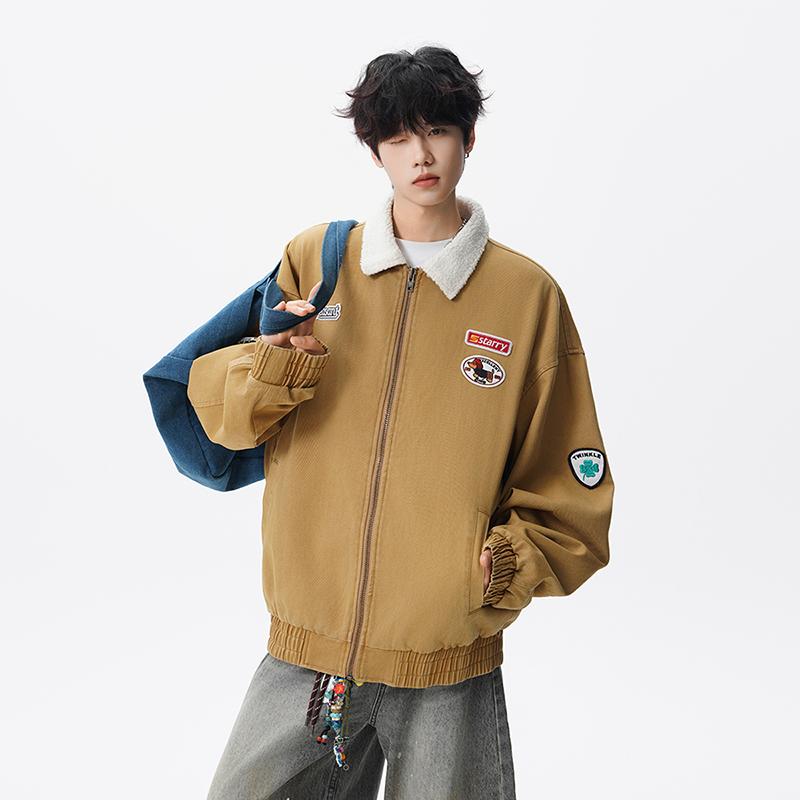 Retro Loose Casual Versatile Workwear, Washed and Worn Collar Jacket, Couple Style Jacket