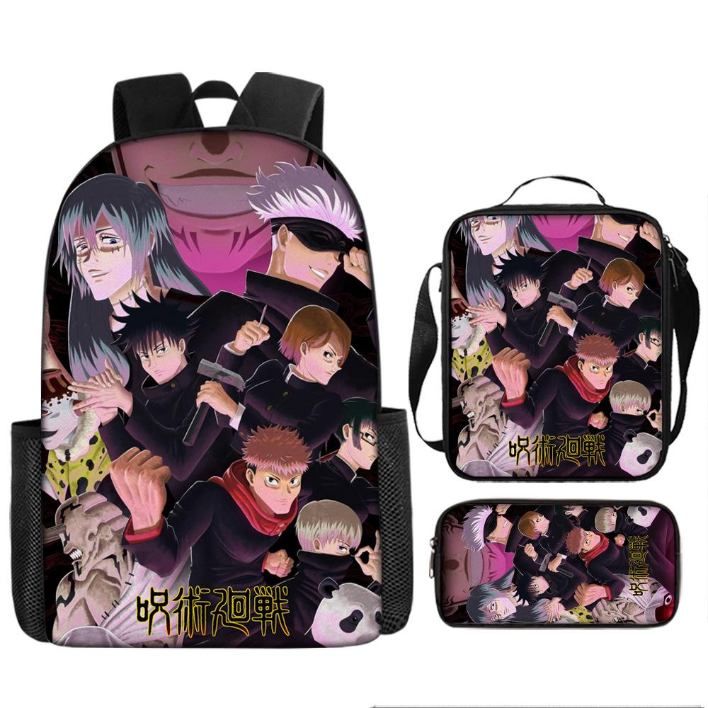 Spell Return Battle School Bag Elementary School Student Animation Backpack Large Capacity Three-piece Set