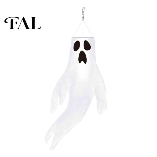 Reusable Party Supplies 44 Inch Halloween Hanging Ghost Windsock, White Flying Ghosts Flag Wind Atmosphere Props Socks for Tree, Outdoor Yard
