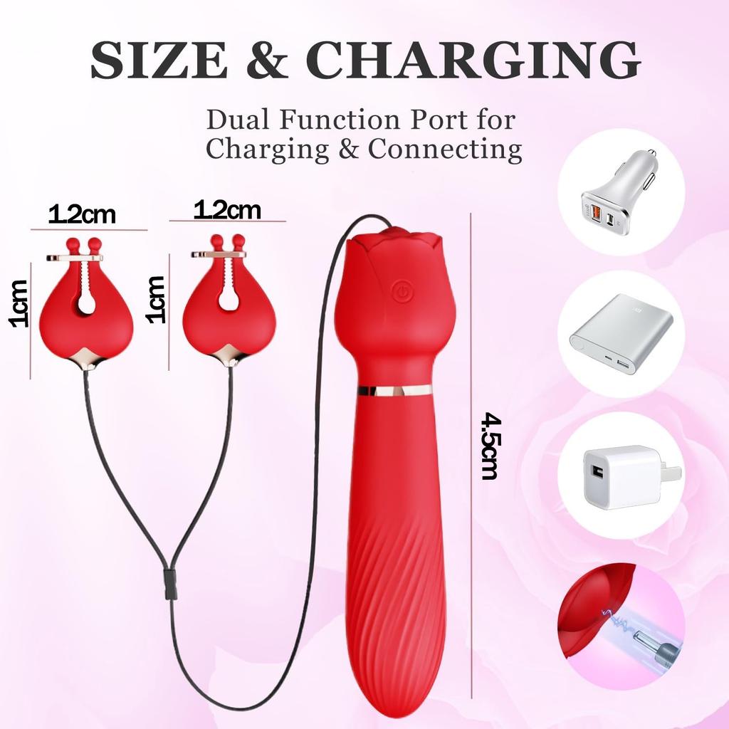 2 IN 1 Electric Vibrating Nipple Toys Adult Sex Toys for Women, G Spot Vibrator Women Sex Toys with 10 Vibration Modes