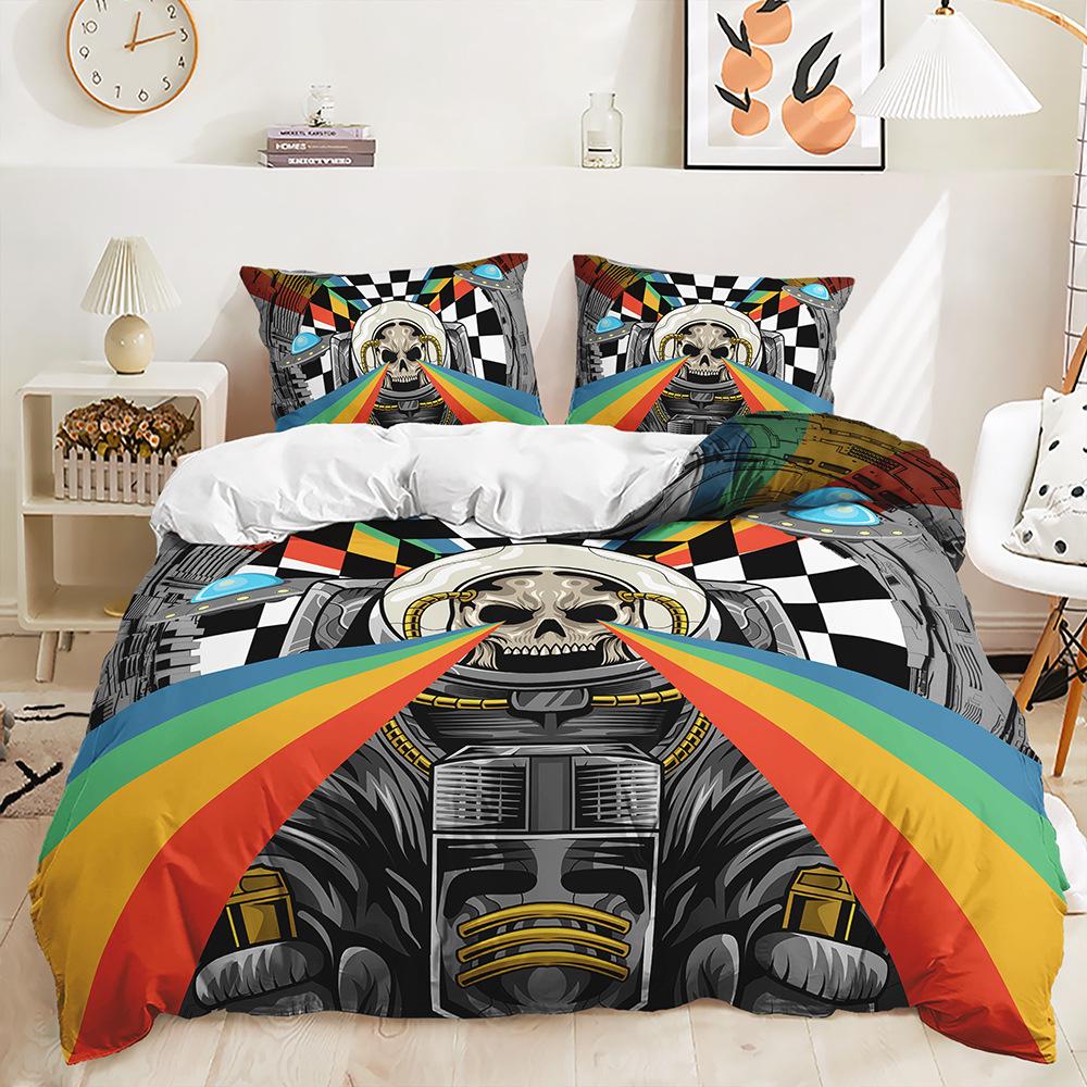 Three-Piece Quilt Cover Skull Two-Piece Bedding Set