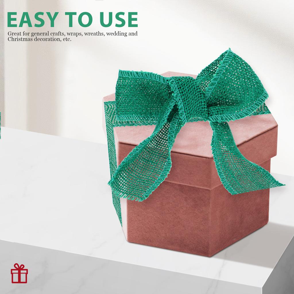 Christmas Decoration Green Burlap Ribbon Roll Jute Length 2M Width 6Cm Natural Rustic Ribbon for Wedding Crafts Wreaths