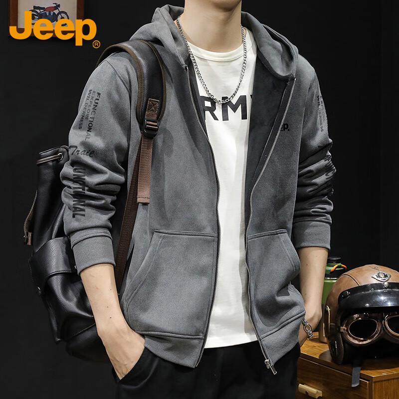 

JEEP Men s Heavyweight Loose Fit Hooded Zipper Sweatshirt 3XL