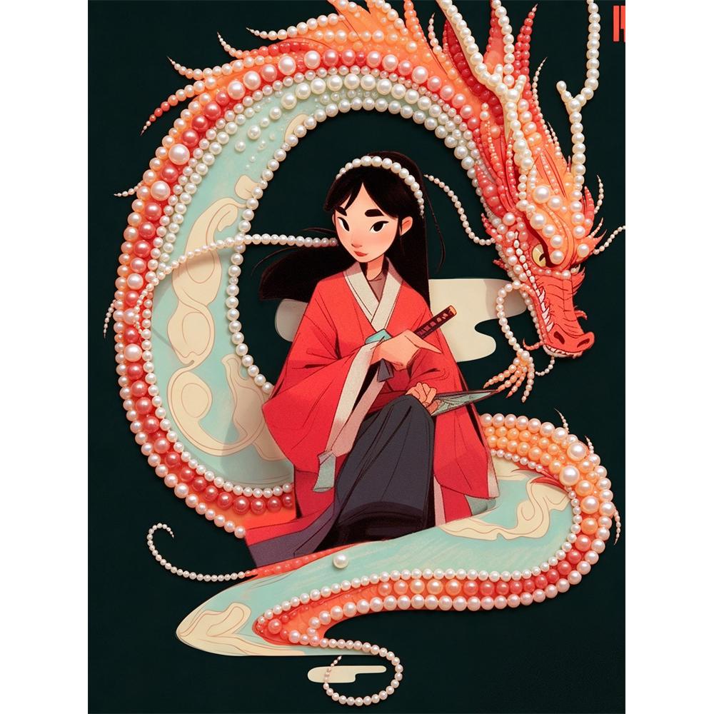 

Disney Pearl Painting Mulan DIY Pearl Painting Gem Art Pearl Dot Painting Picture Crafts Adult Beginner Gifts Home Decor 30x40