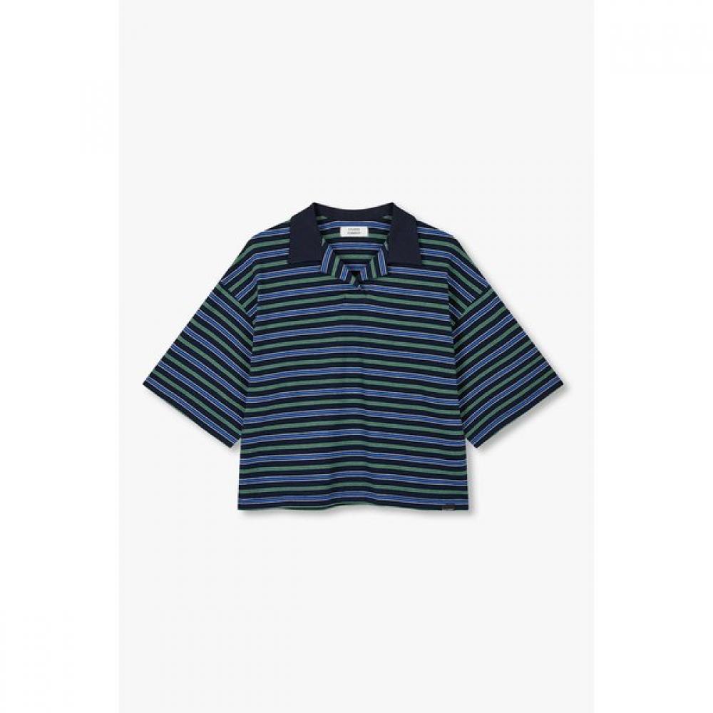 STUDIO TOMBOY MulTi STripe Collar Neck ShorT Sleeve T shirT 9176222986 