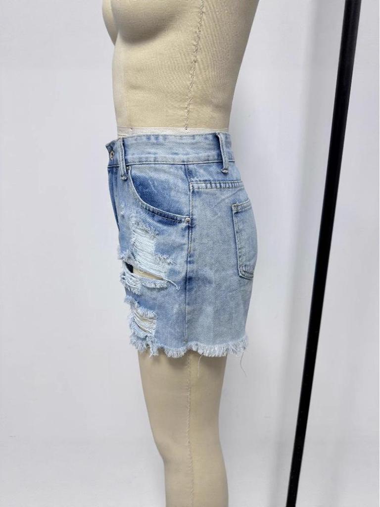 2025 Women's Mid-Waist Denim Shorts - European & American Style