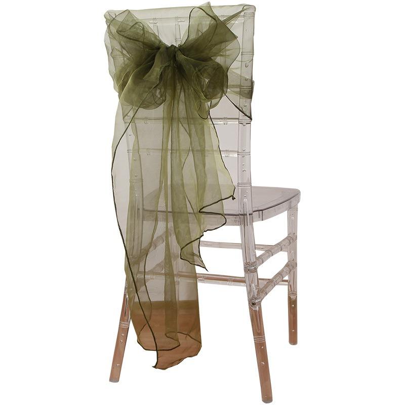Sheer Organza Chair Sashes 275cm Wedding Chair Bows Back Veil Chair Cover Sashes for Bridal Shower Party Banquet Event 10Pcs Set