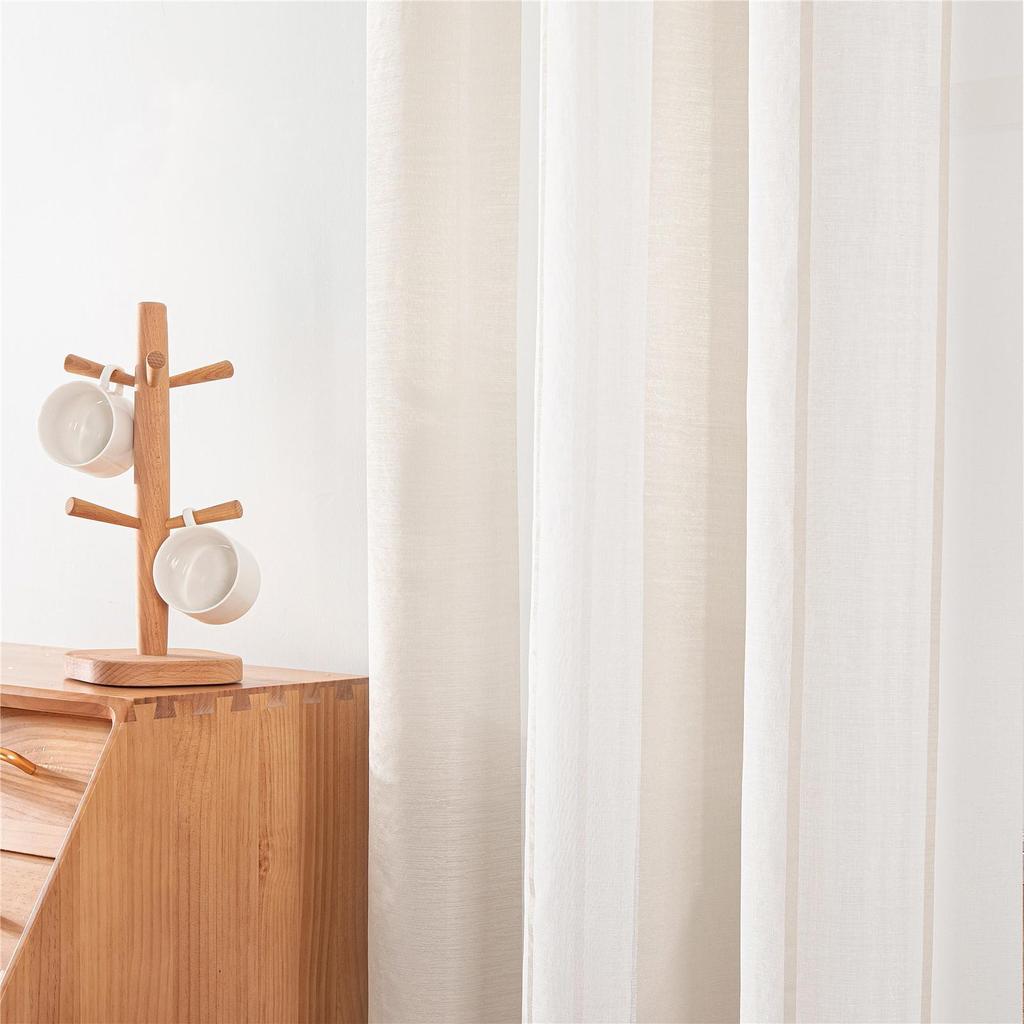 Stripe Voile Sheer Curtains for Bedroom Living Room Home Decortive Tulle Curtains