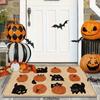 Halloween Black Cat Pumpkin Kitchen Rug Non‑Slip Absorbent Floor Mat For Home Kitchen Entrance Decor