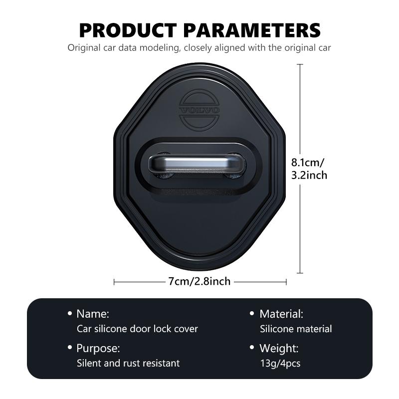 Universal Car Silicone Door Lock Anti-Collision Cover Accessories For Volvo XC90 V90 V60 V40 S80 S60 S90 C40 XC60 XC40 V70 XC70 JG2