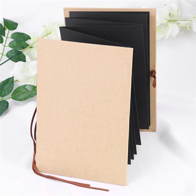 Kraft Paper Hardcover Accordion Style DIY Album Book Blank Scrapbook Graduation Anniversary Gifts