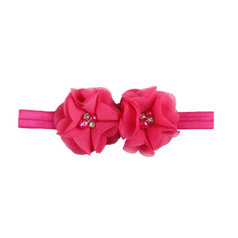 Solid Color Baby Headband, Flower Chiffon Rhinestone Floral Headband, Children's Flower Headband Hair Accessories