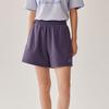 Skechers Trendy Series Solid Color Comfortable Athletic Shorts Women shorts Gothic-Purple L224W043-05HS