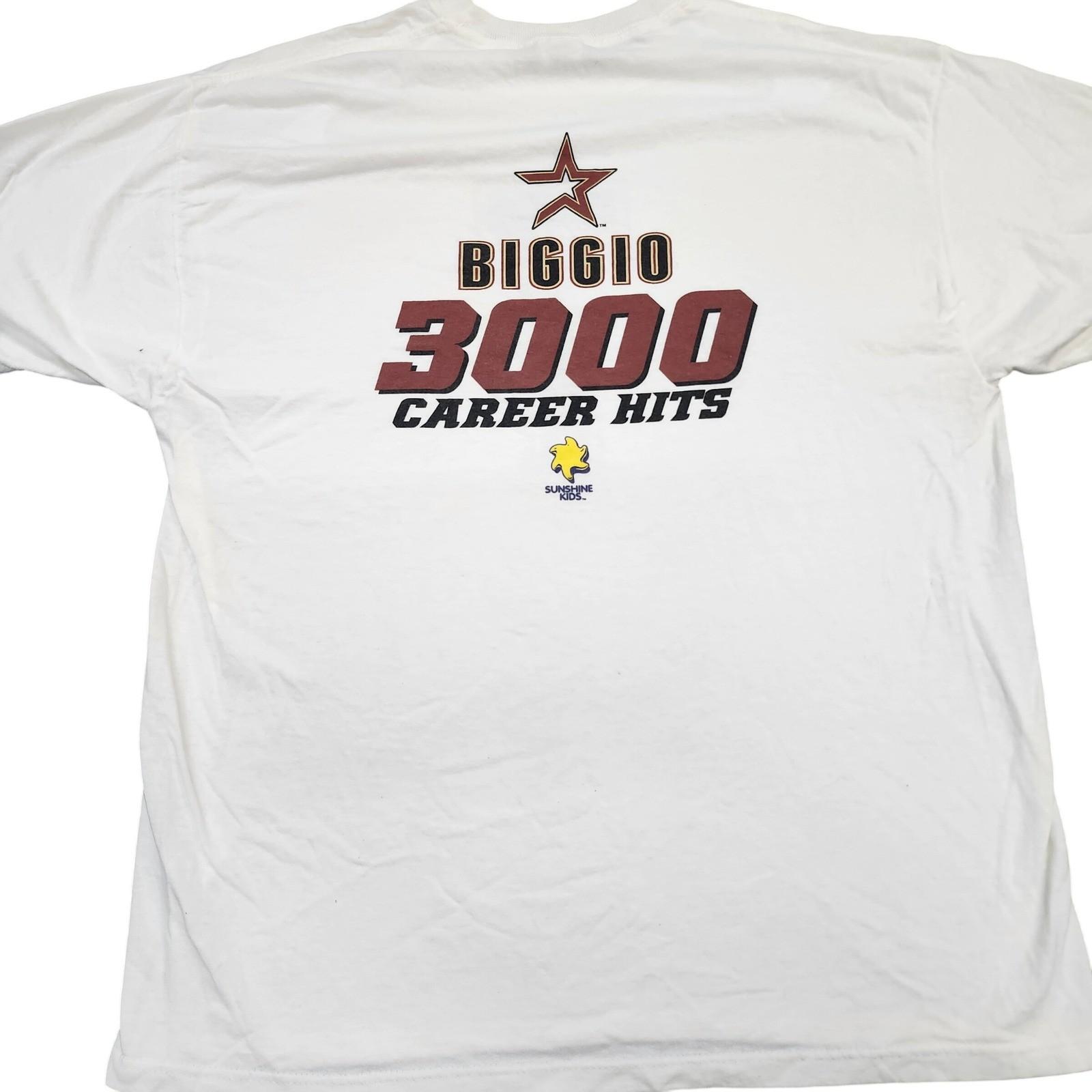 Craig Biggio Houston Astros 3000 Career Hits Jerzees Mens White XL Unisex T-Shirt XXXL