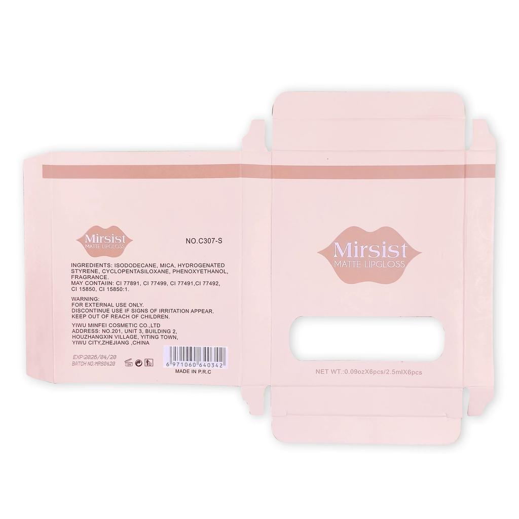 JYL 6-pack Lip Gloss Set with Matte Lip Gloss and Non Fading Lipstick