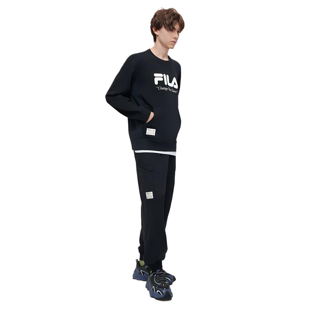 FILA Fleece Loose Cuff Sports Casual Fashion Pants Men Bottoms Deep-Black T11M311604F-BK